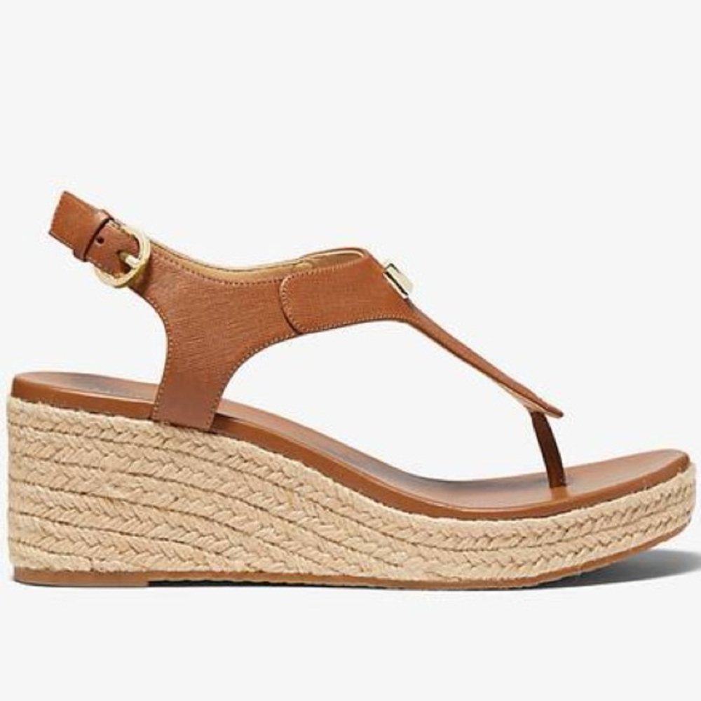 NEW MICHAEL KORS Women’s Laney Thong Wedge Sandal – Size 6 – Brown - Picture 6 of 8